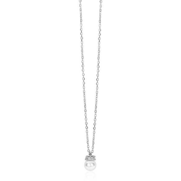 ZINZI Collier Zilver met Parel Hanger ZIC2863