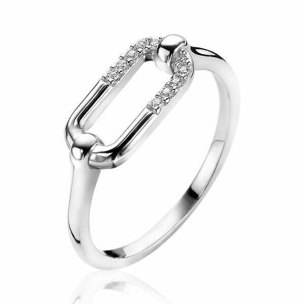 ZINZI Ring Zilver Ovaal ZIR2114