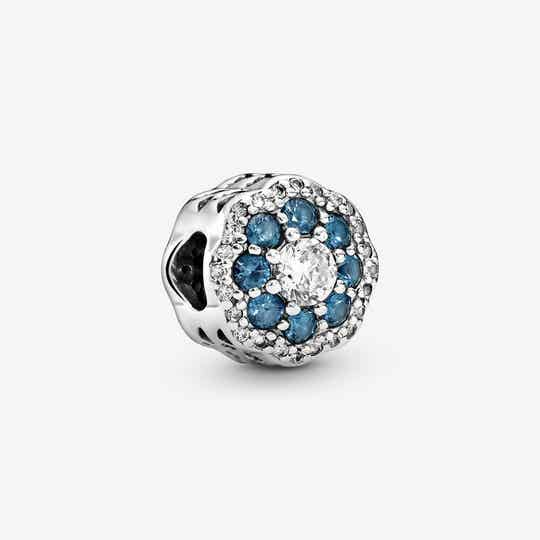 Pandora Charm Blue Sparkle Flower 797851NMB NIB