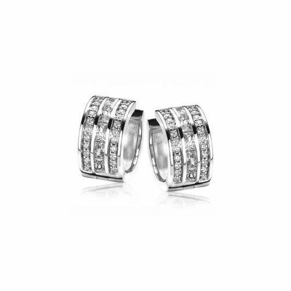 ZINZI Creolen Zilver Zirconia 14x8mm ZIO1264