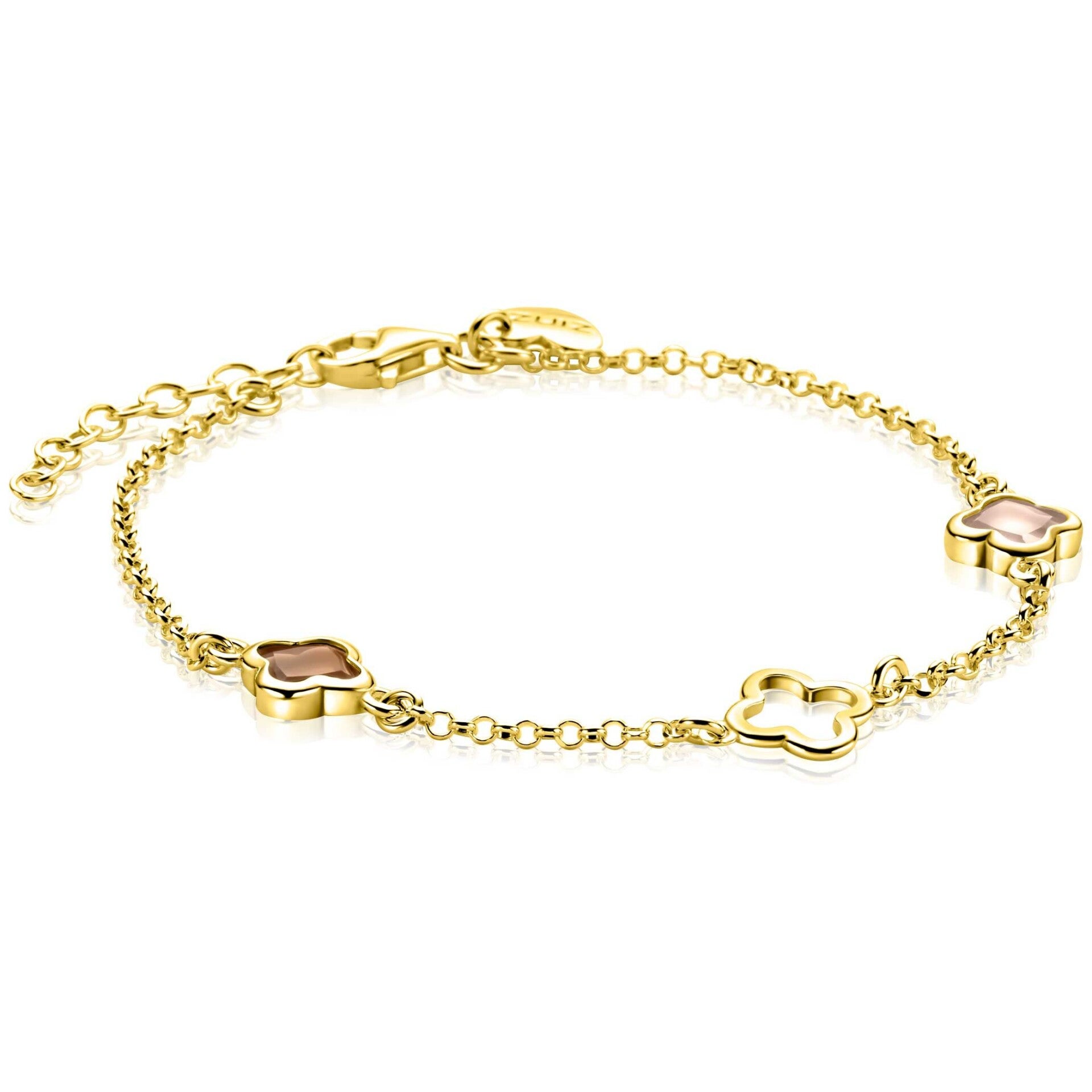 Zinzi Armband Zilver Goldplated Klavers ZIA2772