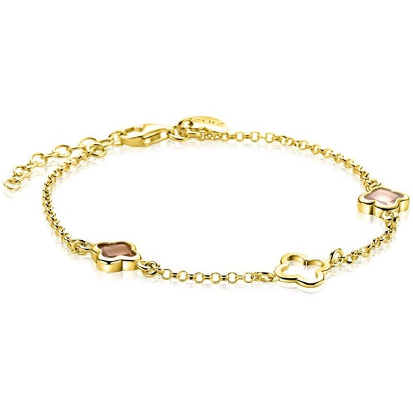Zinzi Armband Zilver Goldplated Klavers ZIA2772