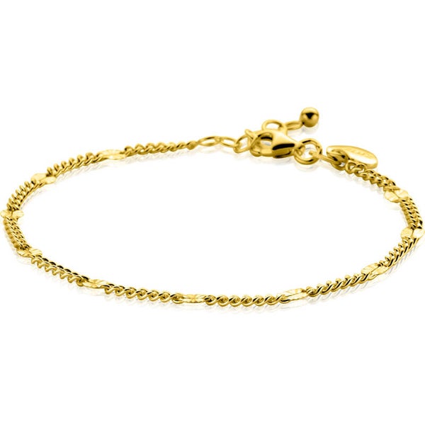 ZINZI Armband Schakel Gourmet Goldplated Zonnenstralen-plaatjes ZIA2713G
