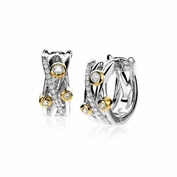 ZINZI Creolen Zilver Bicolor 16x7mm ZIO2020