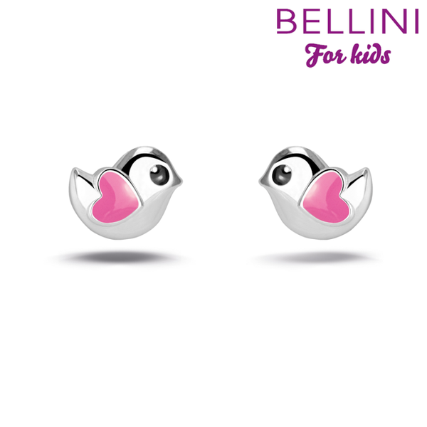 Bellini For Kids Oorknoppen Vogel met Roze emaille 575.049