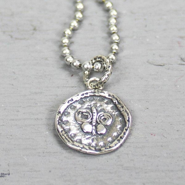 Jéh Hanger zilver oxy vlinder op munt - 18137