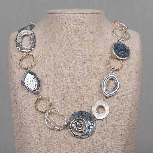 Jeh Collier Zilver Oxy & Verguld 18478