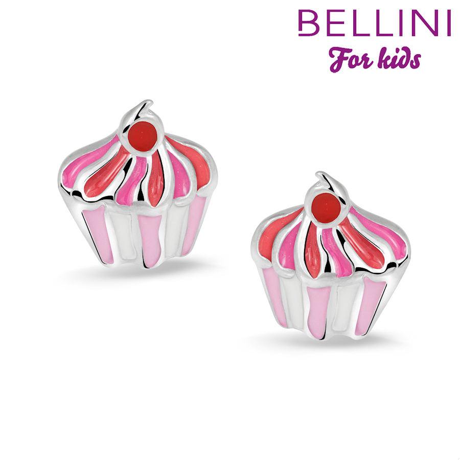 Bellini For Kids Oorknoppen Cupcake Wit/roze/rood 575.010