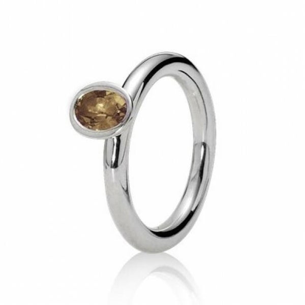 Pandora Ring Oval Brown Quartz 190150BQ
