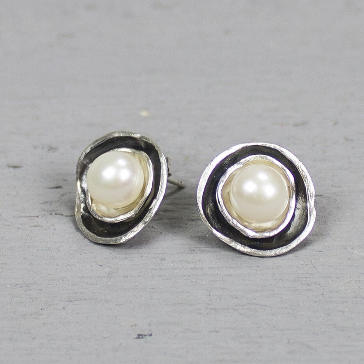 Jéh Oorstekers Zilver met Parel 19022