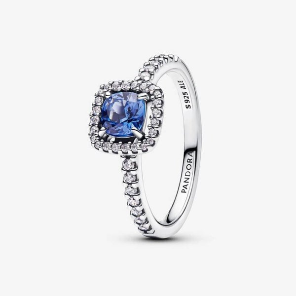 Pandore Ring Zilver Blauw en Wit Zirkonia 193555C01