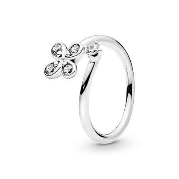 Pandora Ring Four Petal Flower Twisted 197988CZ