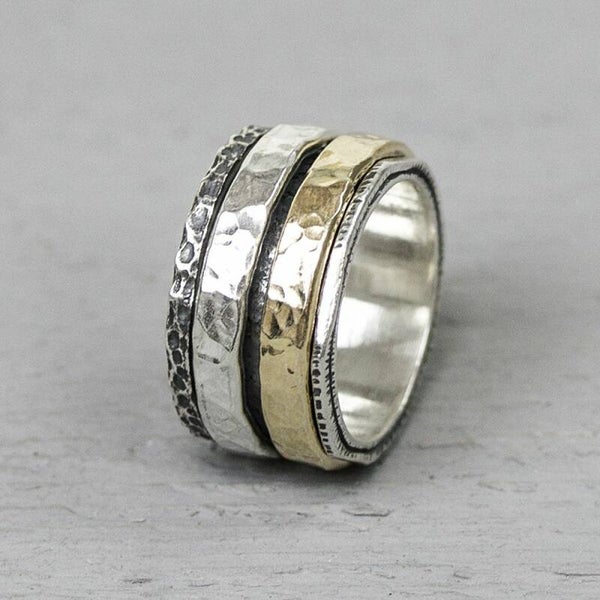 Jéh Ring Zilver met Goldfilled duo - 19969