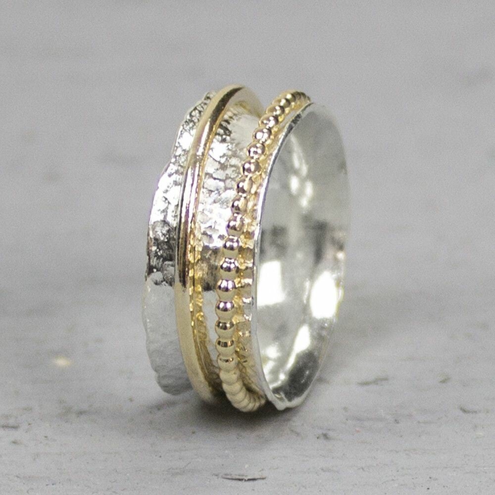 Jéh Ring Zilver + Gold Filled Chique - 18728
