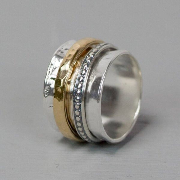 Jéh Ring zilver oxy + goldfilled - 20099