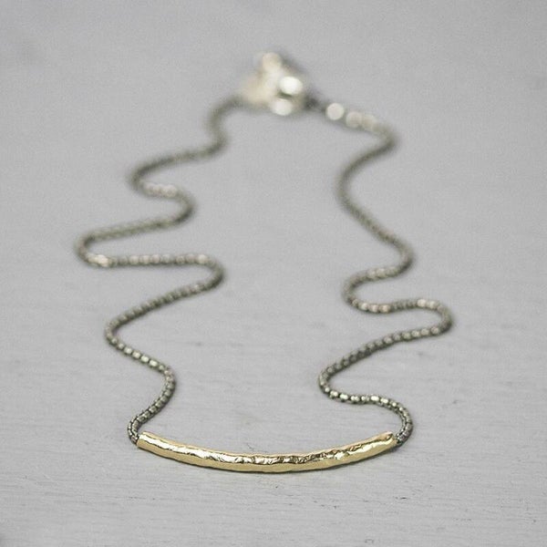 Jéh Collier zilver met goldfilled buis - 20222