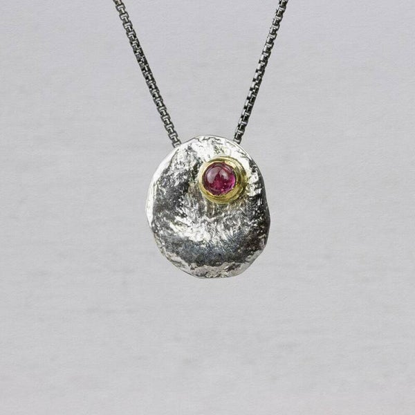 Jéh Collier Zilver Collier + 9krt + Tourmalijn 21115