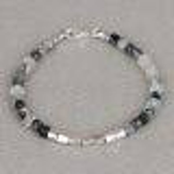 21461 Jeh Jewels Armband Black Rutiel + zilver hoekige tubes