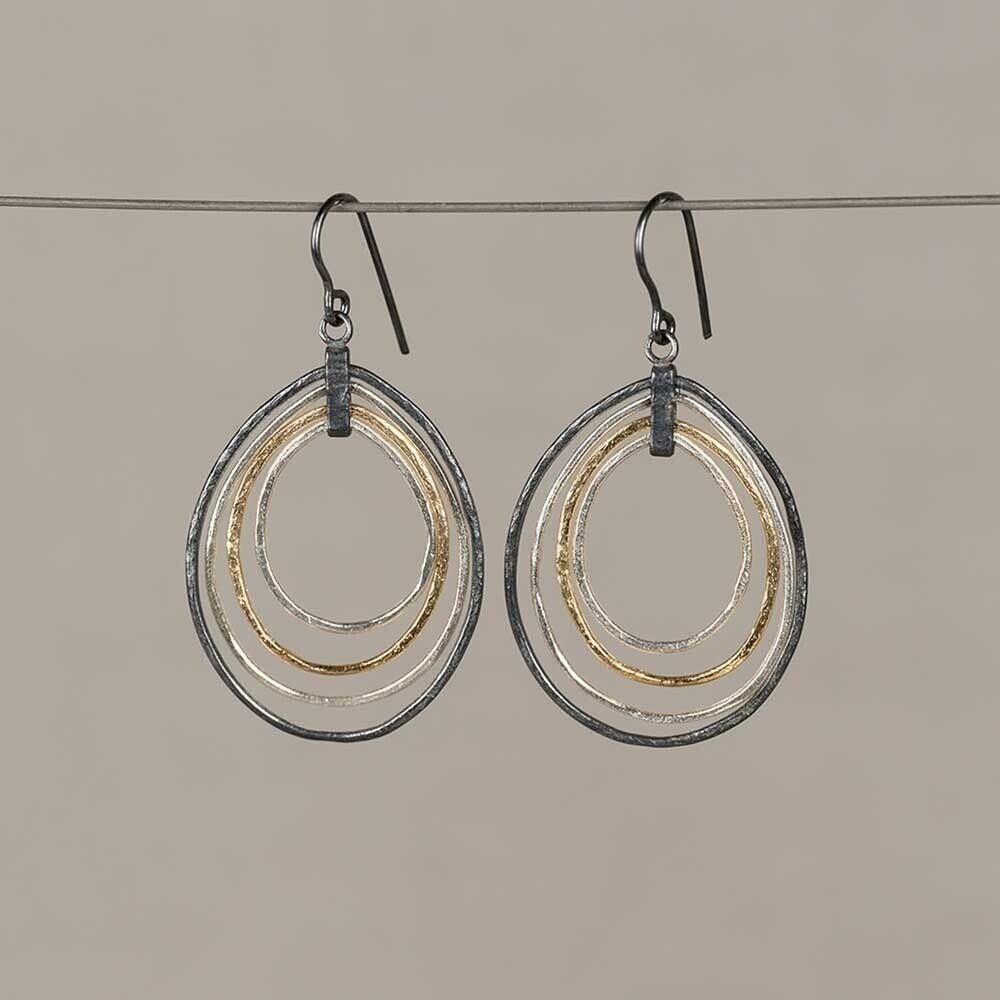 Jéh Oorhangers Zilver + Oxy + Verguld Druppel 21470