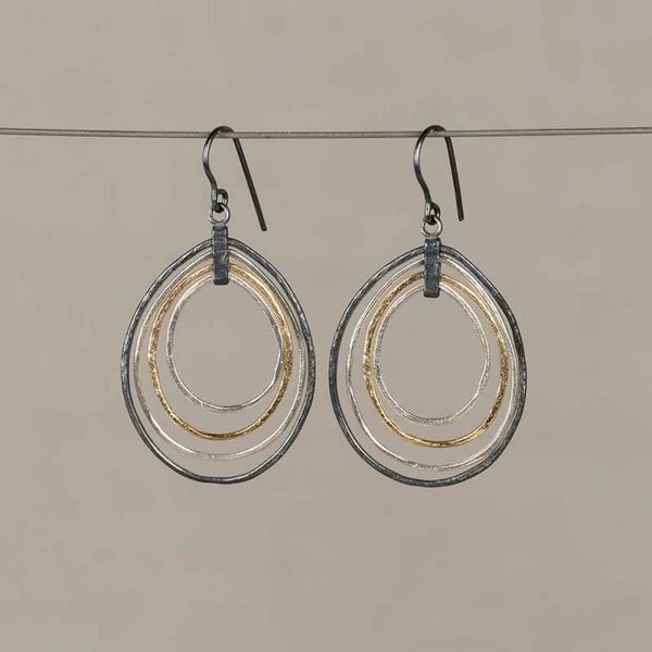 Jéh Oorhangers Zilver + Oxy + Verguld Druppel 21470