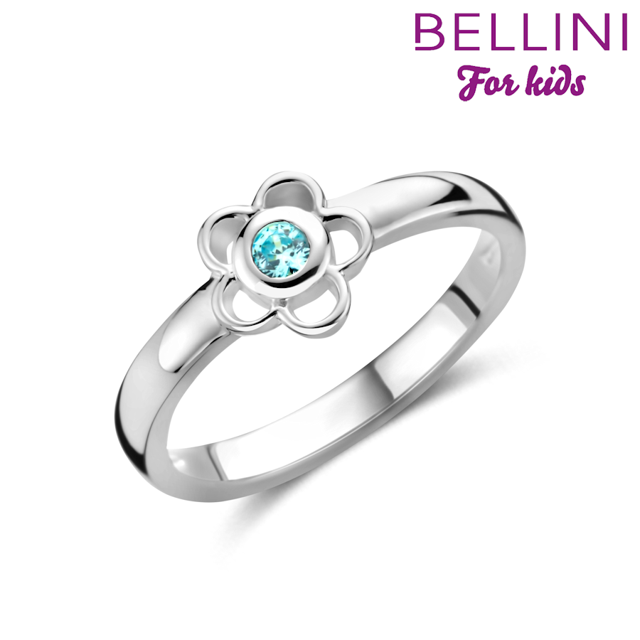 Bellini For Kids Ring Bloem Zirkonia Blauw 579.068