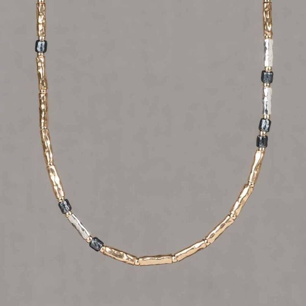 Jéh Collier Tubes Goldfilled + Zilver 21637