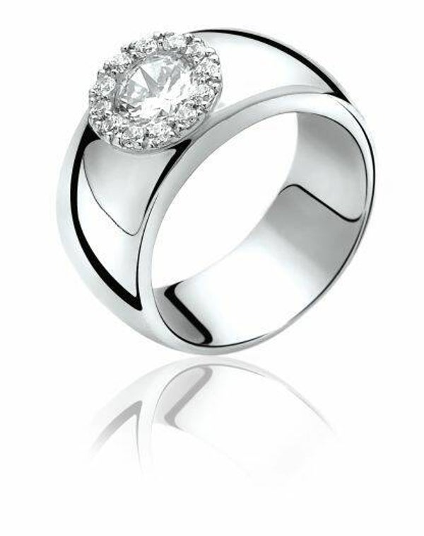 ZINZI Ring Zilver Wit ZIR665