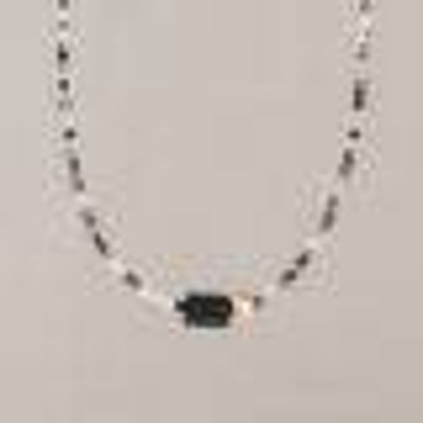 21766 Jeh Jewels Collier duo Gems Black Rutiel + Zwarte Toermalijn + Goldfilled