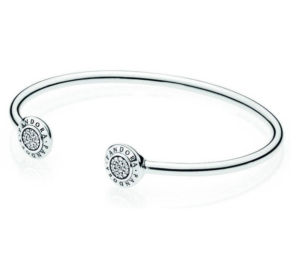 Pandora Moments Logo Pavé Clasp Bangle 590528CZ