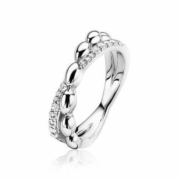 ZINZI Ring Zilver Cross-over ZIR1676
