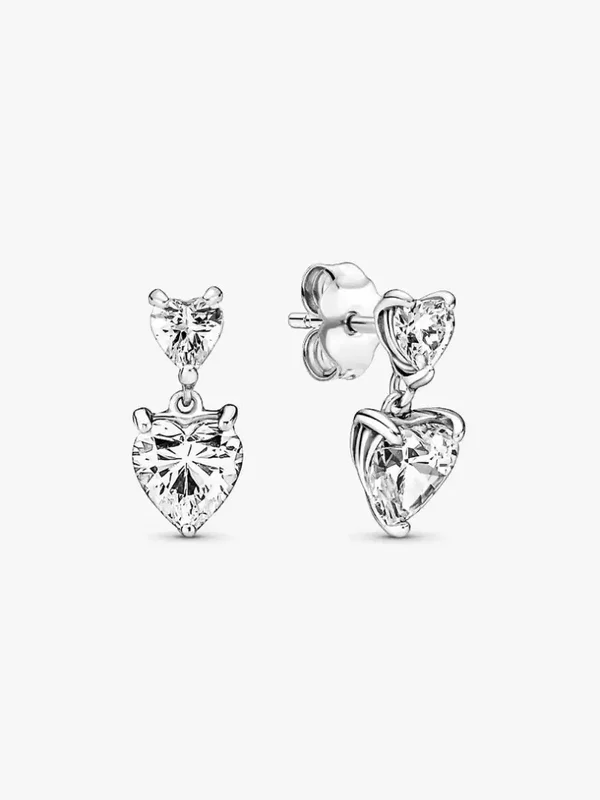 Pandora Oorstekers Zilver Double Heart 291199C01