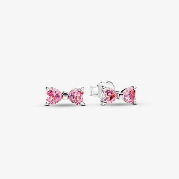 Pandora Oorstekers Zilver Strik met Roze 293505C01