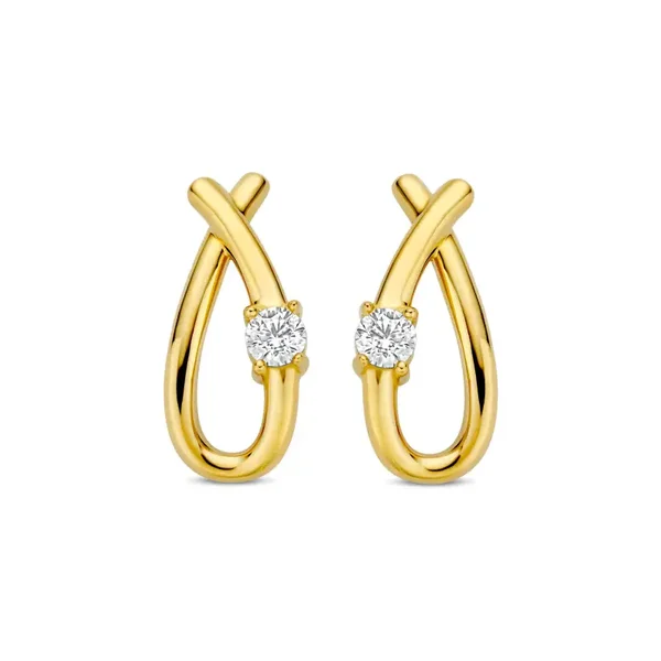 Joy & Julia Oorstekers 14k Geelgoud Zirkonia 295.308.00