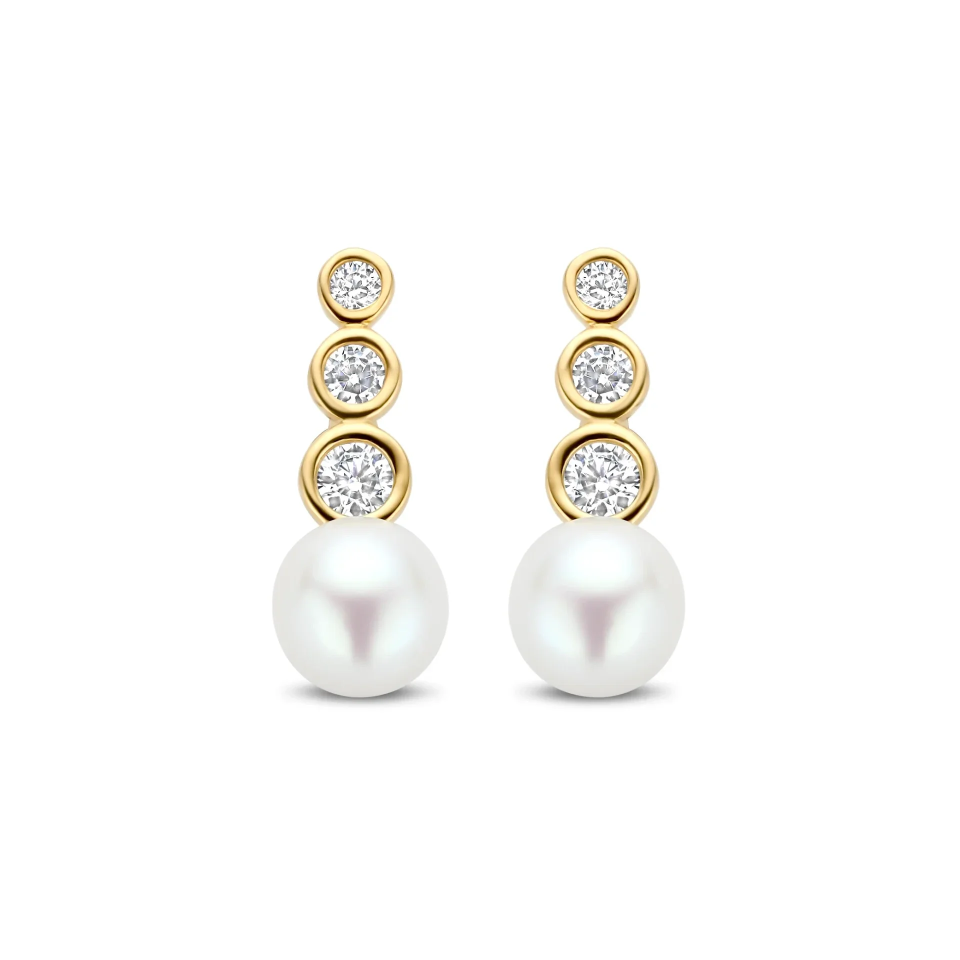 Joy & Julia Oorstekers 14k Geelgoud Zirkonia en Parel 295.310.00