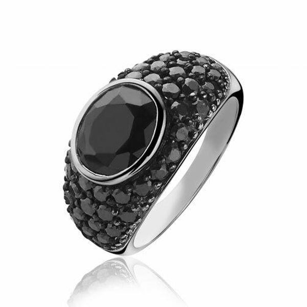 ZINZI Ring Zilver Zwart ZIR1045Z