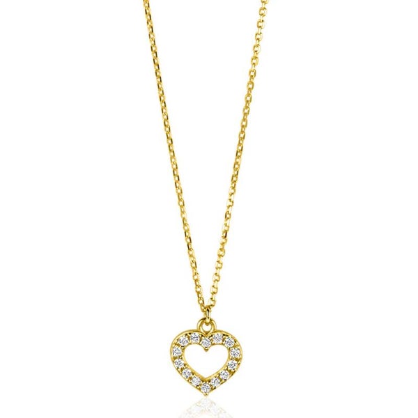 Zinzi Gold 14K Gouden Collier met open Hartje ZGC450