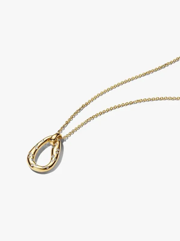 Pandora Collier 14K Goldplated met Organisch Gevormde Tweekleurige Hanger 364666C01-45