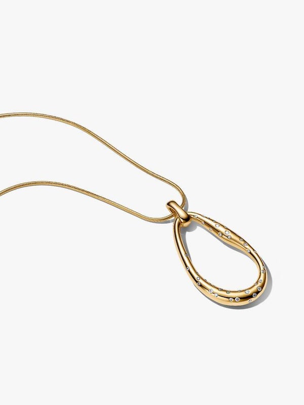 Pandora Collier 14K Goldplated met Organisch Gevormde Statement Hanger 364667C01-90