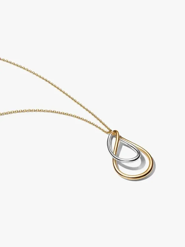 Pandora Collier 14K Goldplated met Tweekleurige Dubbele Hanger 364668C00-50