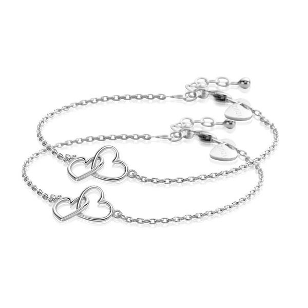 Zinzi Armband Set van 2 Zilver Hartjes ZIA2513-SE