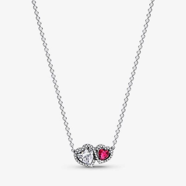 Pandora Collier Halo Harten Cherry Red 393632C01-45