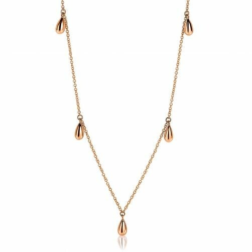 ZINZI Collier Zilver Roséverguld Druppel ZIC1710R