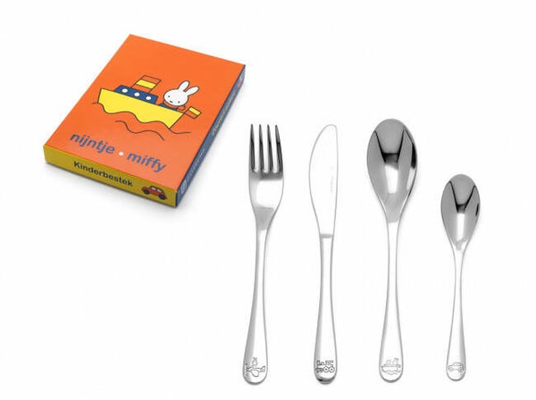 Zilverstad Kindercouvert nijntje voertuigen, 4-delig, RVS 4255070