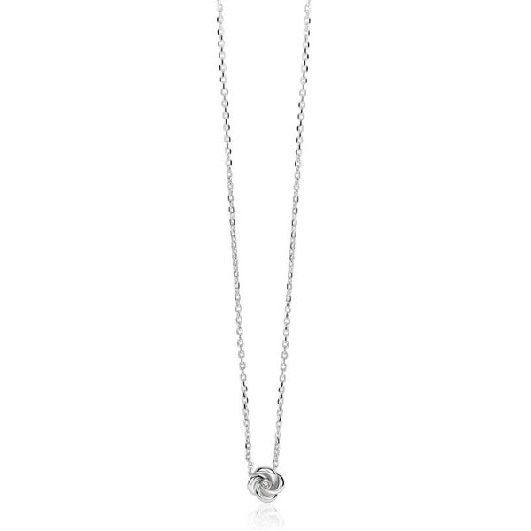 ZINZI Collier Zilver met Roos hanger en Zirconia ZIC2872