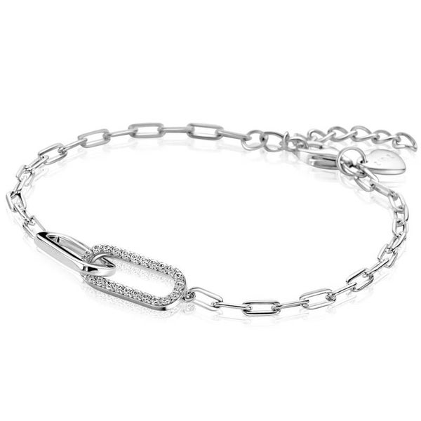 Zinzi Armband Zilver Paperclip ZIA2690