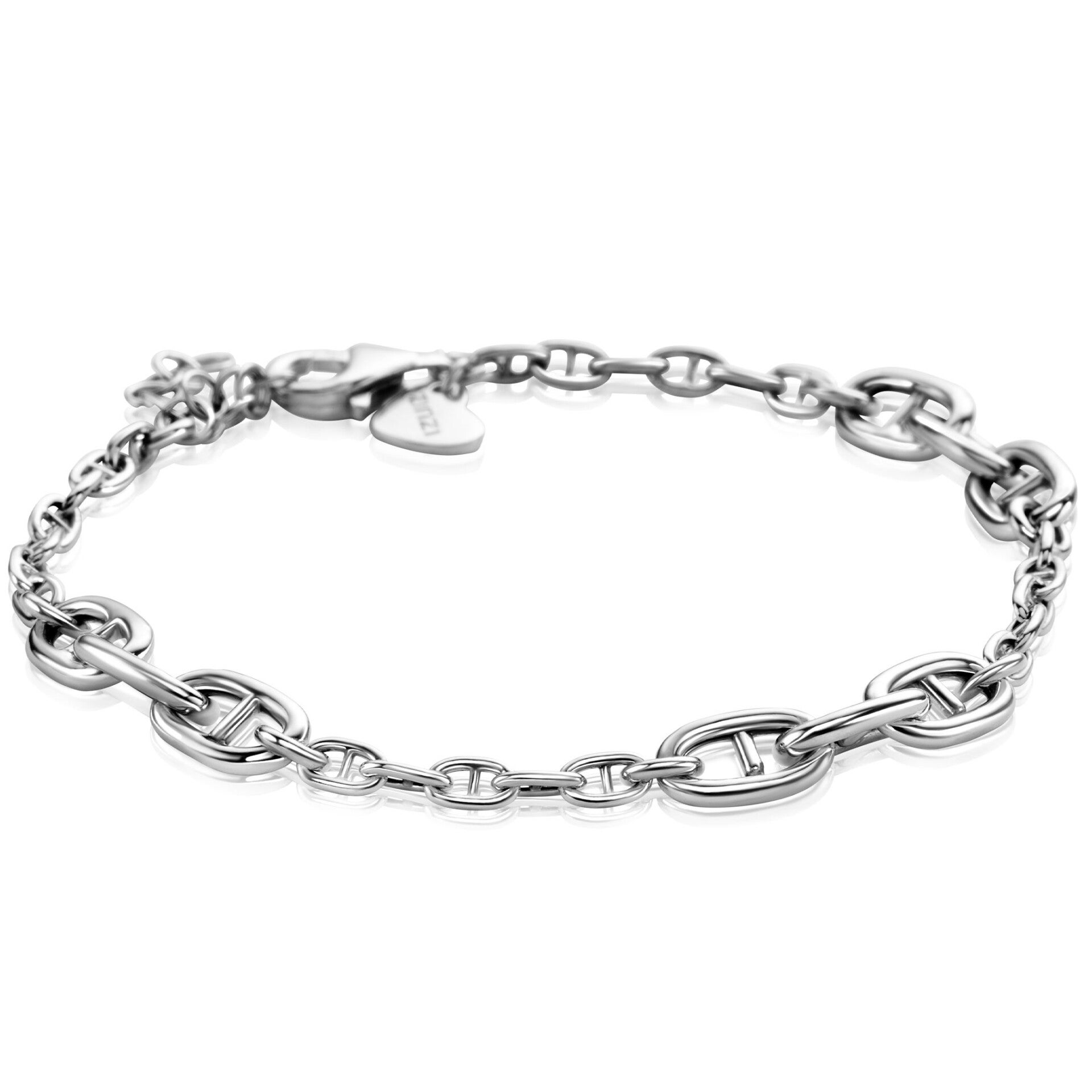 Zinzi Armband Zilver Marine schakel ZIA2407