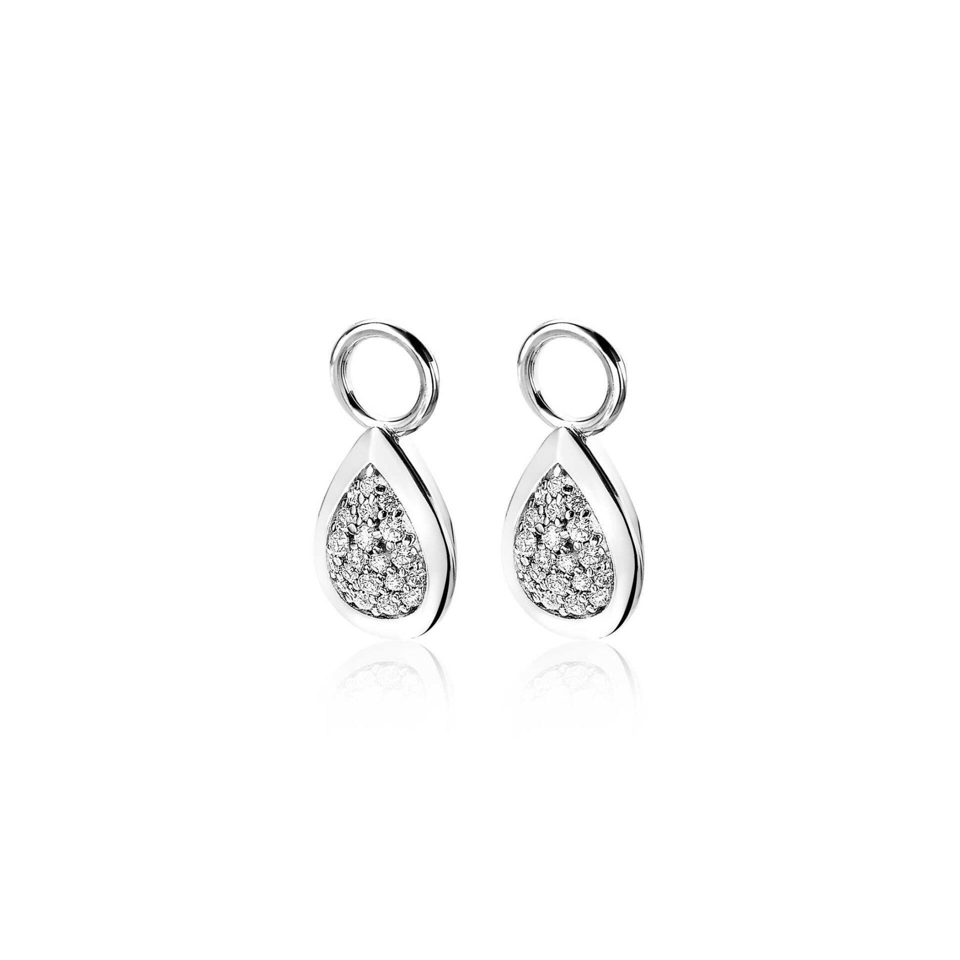 ZINZI Creoolhangers Druppel Zilver ZICH1768