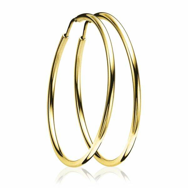 ZINZI Creolen Zilver 14K Geelverguld 45x2mm ZIO436G
