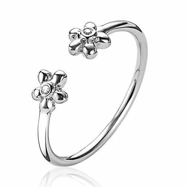 ZINZI Ring Zilver Bloemetjes ZIR1879