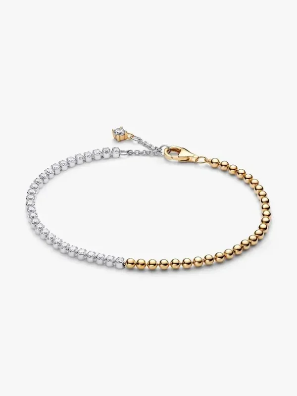 Pandora Armband Sterlin Zilver + 14K Goldplated Kralen & Tennisarmband 564820C01